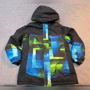 ZeroXpoure Kryptonite Full Zip Up Skiing Coat Boys Size Large Black And Green